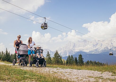 Der WindelWagerlWeg ist ein barrierefreier Kinderwagen-Wanderweg auf der Reiteralm