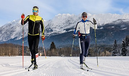 Langlaufen im Ausseerland auf mehr als 230 km Loipen ist pures Winterfeeling.